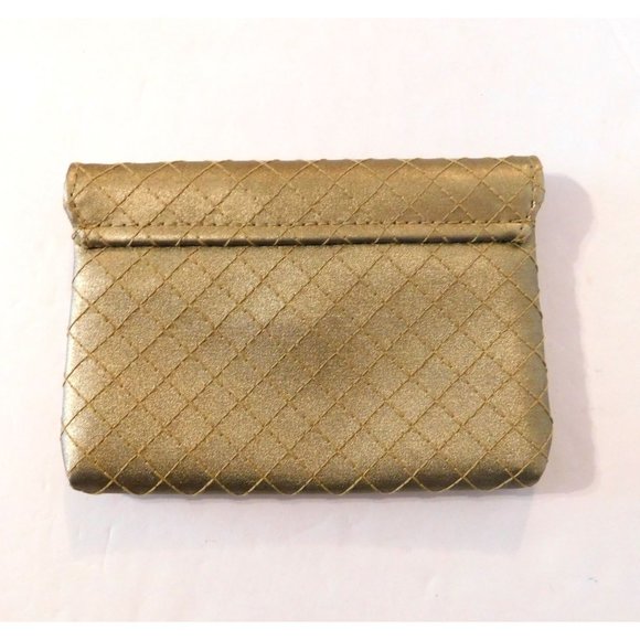 Estee Lauder Set of 2 Makeup Bag 7.5" Small Clutch 5.5" Gold Stitched Design Zip - Picture 5 of 8